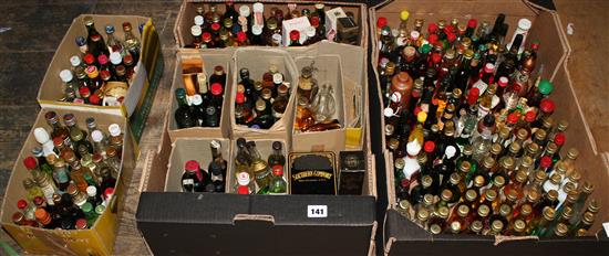 Approx 350 assorted miniatures spirits, etc